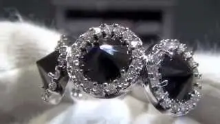 Reverse Black CZ Diamond Ladies Custom Designer Ring BLING BLING