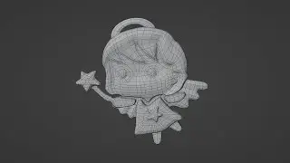 3D Printable Angel | 3D Model | Wireframe View (Less Subdivisions)