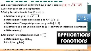 (1ES/MATHS)📽🎬 EXO APPLICATION 1ES2 ♾💹THEME: APPLICATIONS-FONCTIONS-RECIPROQUES-COMPOSES🔥💯