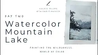 Watercolor Neutral Landscape | Gray Lake | 10-Day Challenge, Day 2