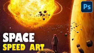 Creating ASTRONAUT IN SPACE using Photoshop - Speed Art