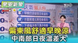 天氣/ 偏東風舒適早晚涼 中南部日夜溫差大｜氣象主播 謝宜倫｜早安氣象｜TVBS新聞 20260116 @TVBSNEWS01