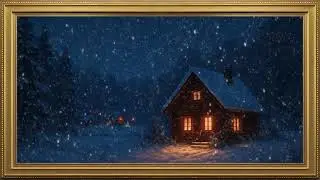 Cozy Christmas Cabin Night ❄️ Snowy Winter Ambience with Soft Music | Relax, Study, Sleep