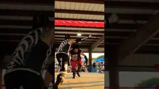 Big Flying Elbow by Smoke The Reaper to Vincent Vahn Krow !! Full live event out soon!! #wrestling