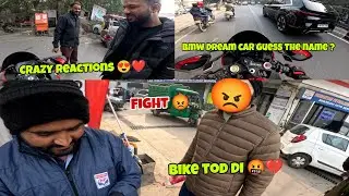 Crazy reactions on S1000rr ❤️😍 petrol pump pr ladayi ho gyi 🤬 bike tod di 💔