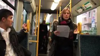 Poetry Tram auf dem Weg zur Frankfurter Buchmesse 2016