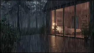 Gentle rain at a Cozy Forest Cabin 🌲 | Night rain Sounds for Deep Relaxation and Peaceful Sleep