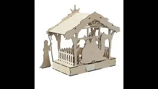 File for laser Christmas Nativity Scene Set with Led Lights, Bethlehem, Light-up podium base