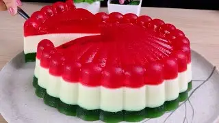 Postre Tricolor de Gelatina y Crema F&aacute;cil, R&aacute;pido y Cremoso