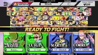Nebulous Prime #34: Smash 4 Doubles - LT | Leo & Azura VS CoP Gains & Stretch