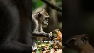 Heartwarming: A Monkey Feeds an Injured Squirrel #monkey #wildlife #animals #funny