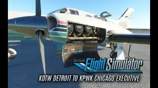 Microsoft Flight Simulator 2020 Chancellor 414 IFR Flight: KDTW Detroit to KPWK Chicago Executive