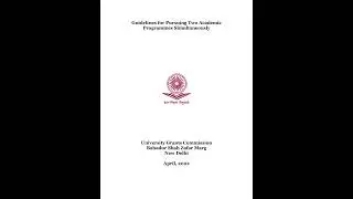 UGC Guidelines for Pursuing Two Academic Courses Simultaneously April 2022