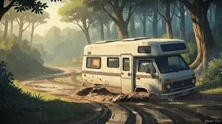 Quiet Cooking in a Rainy Forest Van | Cozy ASMR | Ghibli-Inspired