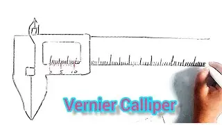 How to draw vernier calliper|easy way to draw vernier calliper @Fatimashahid1983