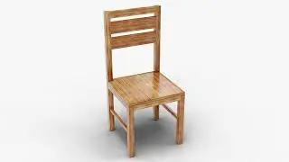 Minimalist Wooden Chair 3D Model with Furniture for Design Low-poly 3D model