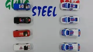 Mini Police Car Toys And Mini Bus Cars Toys For Kids Playing On Table