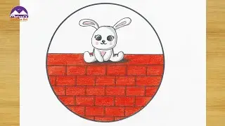 how to draw rabbit drawing with round shape | How to draw Circle drawing rabbit drawing |