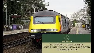 EMT Class 43, 43468 & 43423, 0Z51 passing Long Eaton 12th February 2019