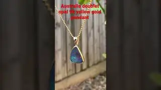 Australia doublet opal 9k yellow gold pendant