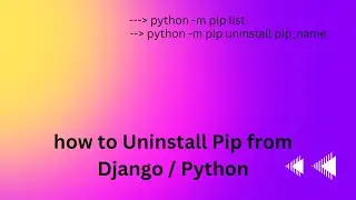Uninstall pip From Django | Python | #python #django #pipuninstall