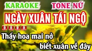KARAOKE NGÀY XUÂN TÁI NGỘ TONE NỮ NHẠC SỐNG | Cường 64 | Thấy hoa mai nở biết xuân ...