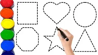 2d shapes drawing activity for kids, how to draw shapes, 2d shapes, colors song, Preschool Learning