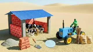 DIY Mini Tractor Builds Concrete Cow Shed | Science Project @TommyCreator93