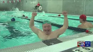 Olympian teaches athletes at swim clinic