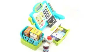 Electronic Cash Register & Play Food Set Supermarket Till Toy - The Magic Toy Shop