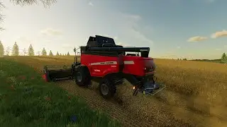 FS 22 Riverside 9 (Surviving Hard Economy) * Harvesting Oats, Straw Swath (Timelapse)