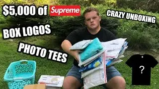 CRAZY $5000 SUPREME UNBOXING OF BOX LOGOS, PHOTO TEES, AND OTHER SUPREME GRAILS