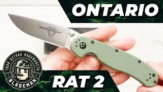 Нож Ontario Rat 2, D2 Tool Steel, Olive GRN Handle, 8828OD