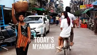 Today's Life of  Burmese at Local Area of Yangon Myanmar