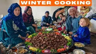 Winter Cooking Beef Liver in a Mountain Village | Village Life of Afghanistan