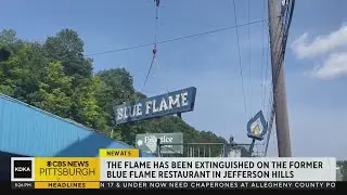 Crews take down Blue Flame Restaurant signage