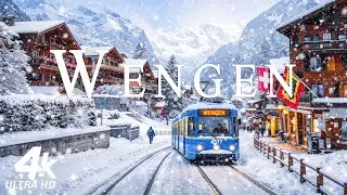 Зимняя сказка в Венгене 4K ❄️ Заснеженная альпийская деревня и швейцарское спокойствие