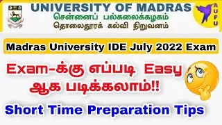 Madras University IDE July 2022 Exam Preparation 👍