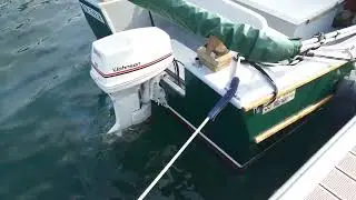 Johnson 60HP outboard -1986 with sunware solar flexible panel