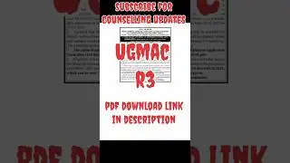 Notice for Third Round Counselling of UGMAC-2025 ! Bihar state NEET UG Counselling 2025 #neet #mbbs
