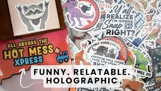 225PCS Funny Holographic Stickers for Adults, Waterproof Vinyl Pack