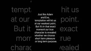Temptation exposes character. Choose purpose over pleasure. 🍎⚔️ #Discipline #SelfControl #AdamAndEve