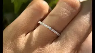 14K Solid Gold Half Eternity Diamond Ring | Lab diamond Wedding Band | Stackable Wedding Ring