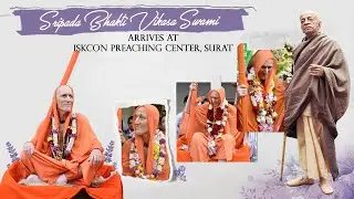 Sripada Bhakti Vikasa Swami Arrives at ISKCON Preaching Center, Surat