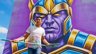 Drawing The Avengers on Buildings | Ironman Captain America Spiderman Hulk, Thor, Black Panther, etc