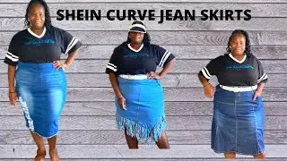 SHEIN Curve Plus Size | SHEIN plus size haul | Try on Jean Skirts Haul 💕