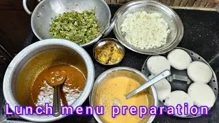 Today 21/1/26 lunch breakfast karakulambu broad beans poriyal omlette rice capsicum chutney idli