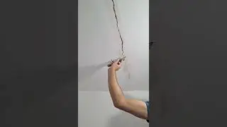 The process of patching cracks in the ceiling of a house #shorts