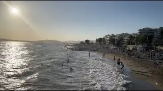 PALAION FALIRON PROMENADE, ATHENS GREECE, WALKABOUT 4K