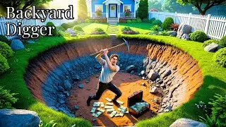Backyard Digger&nbsp;Gameplay - Caves Precious Metals Gems and More While Digging Up Our Backyard